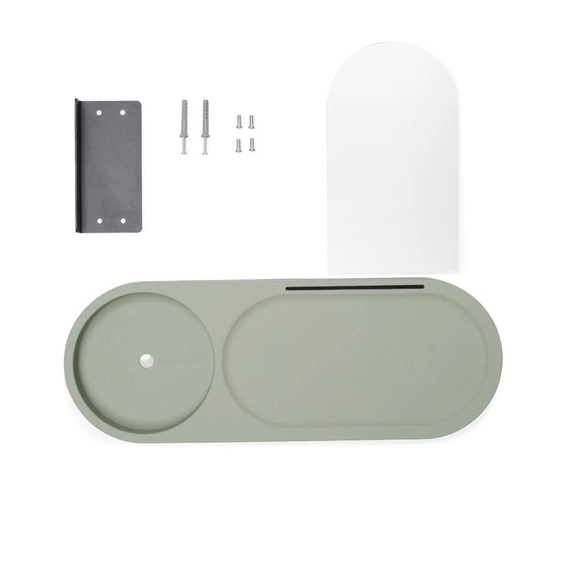 Fatboy Edison the Petit Table Lamp with Shelf & Mirror | 3 different light | Chargeable via USB | Wireless | Suitable for indoors | classic night light | Battery life: 6-20 h | 16x25 cm - light grey - Image 3